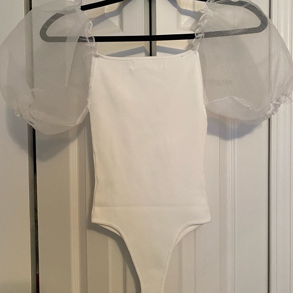 ASTR Darling Sheer Puff Sleeve Blouse, White, XS, never worn - Picture 4 of 4
